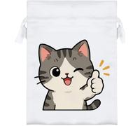 Azeeda 'Thumbs Up Cat' Satin Gift Bag - 18cm (SB00161785)