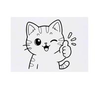 Azeeda 'Thumbs Up Cat' Temporary Tattoo - A6 (TO00106721)