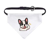 Azeeda 'Thumbs Up French Bulldog' Pet Bandana - White, S (PD00086447)