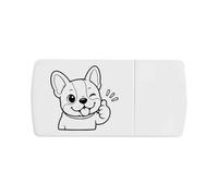 Azeeda 'Thumbs Up French Bulldog' Pill Box with Splitter (PI00045511)