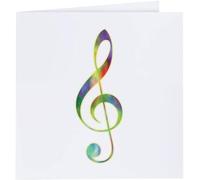 Azeeda 'Tie Dye Treble Music Clef' Blank Greeting Card (GC00080917)