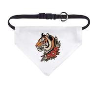 Azeeda 'Tiger with Flowers' Pet Bandana - White, S (PD00083465)