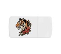 Azeeda 'Tiger with Flowers' Pill Box with Splitter (PI00044017)