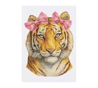 Azeeda 'Tiger With Pink Bows' Temporary Tattoo - A6 (TO00102431)