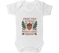 Azeeda 'Tiny Acorns, Mighty Oaks' Baby Grow - White, 6-12m (GR00175469)