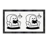 Azeeda 'Tiny Ghost Reading Book' Pet Feeding Mat (PM00036268)