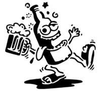 Azeeda 'Tipsy Beer Bottle' Reusable Stencil - Durable Decorative Template for Painting and Spraying on Walls, Tiles, Wood, Fabric & Craft Projects - S (A6) (WS00065986)