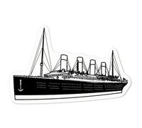 Azeeda 'Titanic' White Premium Vinyl Decal Sticker - Waterproof, Durable & Easy to Apply - for Car Bumpers, Windows, Bins & More - Medium (100mm) (DW00046802)