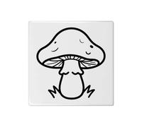 Azeeda 'Toadstool Line Art' 108mm Square Ceramic Tile (TD00039520)