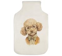 Azeeda 'Toy Poodle Wearing Glasses ' Hot Water Bottle Cover (HW00041948)