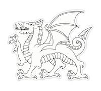 Azeeda 'Traditional Welsh Dragon' Clear Premium Vinyl Decal Stickers - Waterproof, Durable & Easy to Apply - for Car Bumpers, Windows, Bins & More - XL (460mm) (DC00137507)