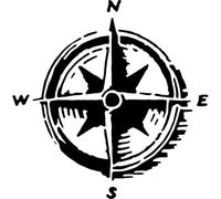 Azeeda 'Travel Compass' Reusable Stencil - Durable Decorative Template for Painting and Spraying on Walls, Tiles, Wood, Fabric & Craft Projects - S (A6) (WS00070819)