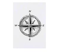 Azeeda 'Travel Compass' Temporary Tattoo - Water Resistant, Skin-Safe, Non-Toxic Transfer (TO00088911)