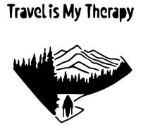 Azeeda 'Travel is My Therapy' Reusable Stencil - Durable Decorative Template for Painting and Spraying on Walls, Tiles, Wood, Fabric & Craft Projects - S (A6) (WS00070038)