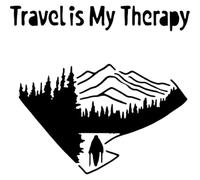 Azeeda 'Travel is My Therapy' Reusable Stencil - Durable Decorative Template for Painting and Spraying on Walls, Tiles, Wood, Fabric & Craft Projects - XL (A3) (WS00079003)