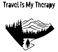 Azeeda 'Travel is My Therapy' Reusable Stencil - Durable Decorative Template for Painting and Spraying on Walls, Tiles, Wood, Fabric & Craft Projects - L (A4) (WS00060113)