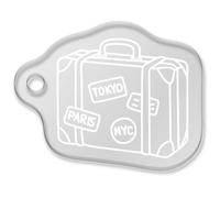 Azeeda 'Travel Suitcase' Laser-Engraved Clear Shaped Acrylic Keyring/Keychain/Key Fob/Bag Tag (AK00089507)