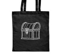 Azeeda 'Treasure Chest' Classic Black Tote Shopper Bag (ZB00026212)