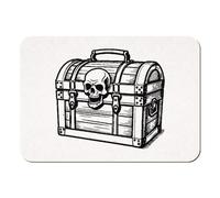 Azeeda 'Treasure Chest with Skull Emblem' Rectangular Fridge Magnet - Decorative Refrigerator & Whiteboard Magnet for Home, Kitchen or Office - 70mm x 49mm (FM00064221)