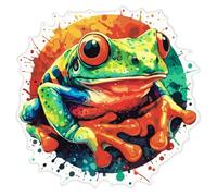Azeeda 'Tree Frog' White Premium Vinyl Decal Sticker - Waterproof, Durable & Easy to Apply - for Car Bumpers, Windows, Bins & More - XL (460mm) (DW00115803)