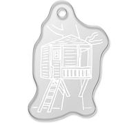 Azeeda 'Tree House' Laser-Engraved Clear Shaped Acrylic Keyring/Keychain/Key Fob/Bag Tag (AK00042083)