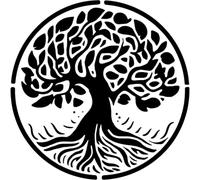 Azeeda 'Trees and Roots' Reusable Stencil - Durable Decorative Template for Painting and Spraying on Walls, Tiles, Wood, Fabric & Craft Projects - XXL (A2) (WS00073534)