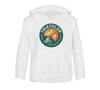 Azeeda 'Triathlon Emblem' Children's Hoodie/Hooded Sweater 12-13 Years (KO00149960) White
