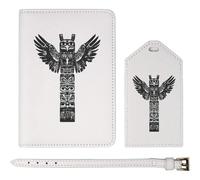Azeeda 'Tribal Totem Pole ' Passport Cover & Luggage Tag Travel Set (PA00033453)