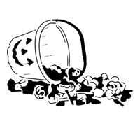 Azeeda 'Trick Or Treat Candy Bucket' Reusable Stencil - Durable Decorative Template for Painting and Spraying on Walls, Tiles, Wood, Fabric & Craft Projects - L (A4) (WS00061393)