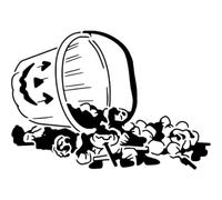 Azeeda 'Trick Or Treat Candy Bucket' Reusable Stencil - Durable Decorative Template for Painting and Spraying on Walls, Tiles, Wood, Fabric & Craft Projects - M (A5) (WS00061394)