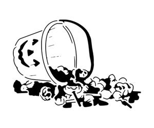 Azeeda 'Trick Or Treat Candy Bucket' Reusable Stencil - Durable Decorative Template for Painting and Spraying on Walls, Tiles, Wood, Fabric & Craft Projects - L (A4) (WS00061393)