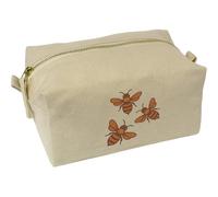 Azeeda 'Trio of Bees' Canvas Wash Bag/Makeup Case (CS00046059)