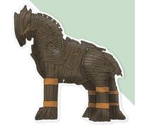 Azeeda 'Trojan Horse' Premium Vinyl Decal Sticker - Waterproof, Durable & Easy to Apply - Ideal for Cars, Windows, Bins and More - 720mm (XXL) (DW00163163)
