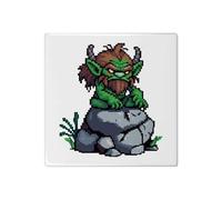 Azeeda 'Troll on Rock' 108mm Square Ceramic Tile (TD00042049)