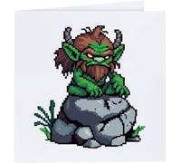 Azeeda 'Troll on Rock' Blank Greeting Card (GC00093569)