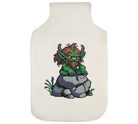 Azeeda 'Troll on Rock' Hot Water Bottle Cover (HW00049867)