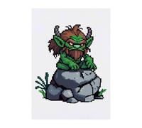 Azeeda 'Troll on Rock' Temporary Tattoo - A6 (TO00102343)