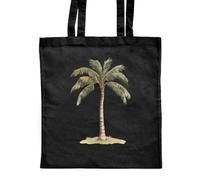 Azeeda 'Tropical Palm Tree' Shopping Tote Bag - Black (ZB00035748)