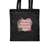 Azeeda 'Tropical 'She Is Fierce' Quote' Classic Black Tote Shopper Bag (ZB00019604)
