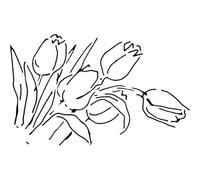 Azeeda 'Tulip Flowers' Reusable Stencil - Durable Decorative Template for Painting and Spraying on Walls, Tiles, Wood, Fabric & Craft Projects - L (A4) (WS00018815)