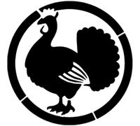 Azeeda 'Turkey in Circle Frame' Reusable Stencil - Durable Decorative Template for Painting and Spraying on Walls, Tiles, Wood, Fabric & Craft Projects - M (A5) (WS00055472)