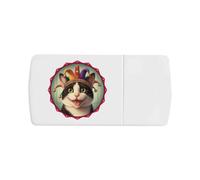 Azeeda 'Tuxedo Cat Court Jester' Pill Box with Tablet Splitter (PI00039776)