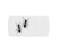Azeeda 'Two Ants Silhouette' Pill Box with Tablet Splitter (PI00038333)
