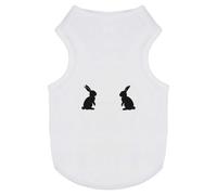 Azeeda 'Two Bunnies Silhouette' Pet Dog/Cat T-Shirt, XS (PT00156492)