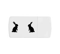 Azeeda 'Two Bunnies Silhouette' Pill Box with Tablet Splitter (PI00035524)