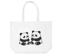 Azeeda 'Two Eating Pandas' Tote Shopping Bag For Life (BG00089438)