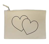 Azeeda 'Two hearts' Canvas Clutch Bag/Accessory Case (CL00047304)