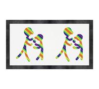 Azeeda 'Two Stick People' Pet Feeding Mat (PM00041087)