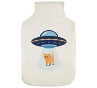 Azeeda 'UFO Beaming up a Cat' Hot Water Bottle Cover (HW00047321)