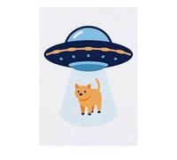 Azeeda 'UFO Beaming up a Cat' Temporary Tattoo - Water Resistant, Skin-Safe, Non-Toxic Transfer (TO00097251)